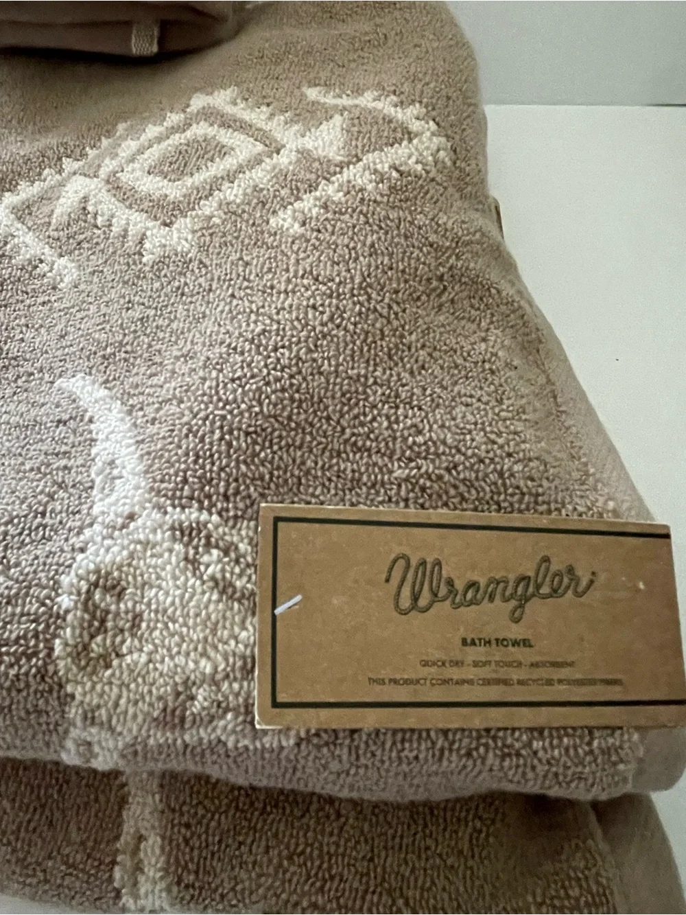 Wrangler Western Steer Skull Design 2 Bath Towels & a Set of Hand Towels - NWT *